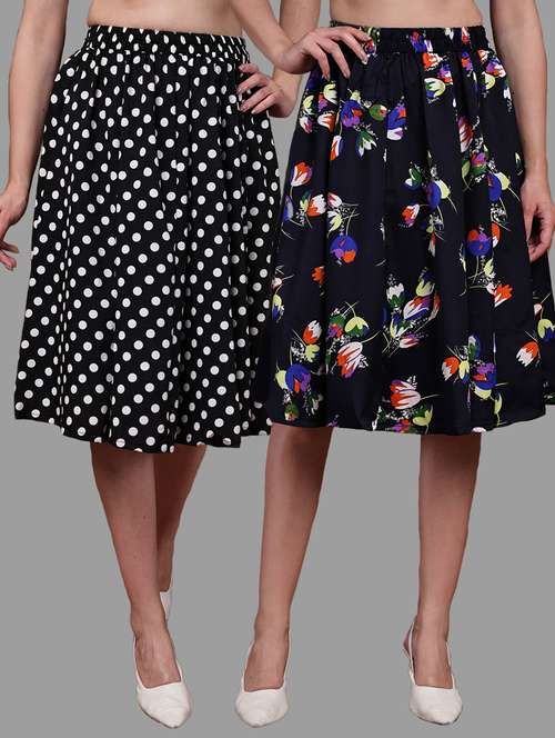 women pack of 2 printed high rise a-line skirt - 22102996 -  Standard Image - 0