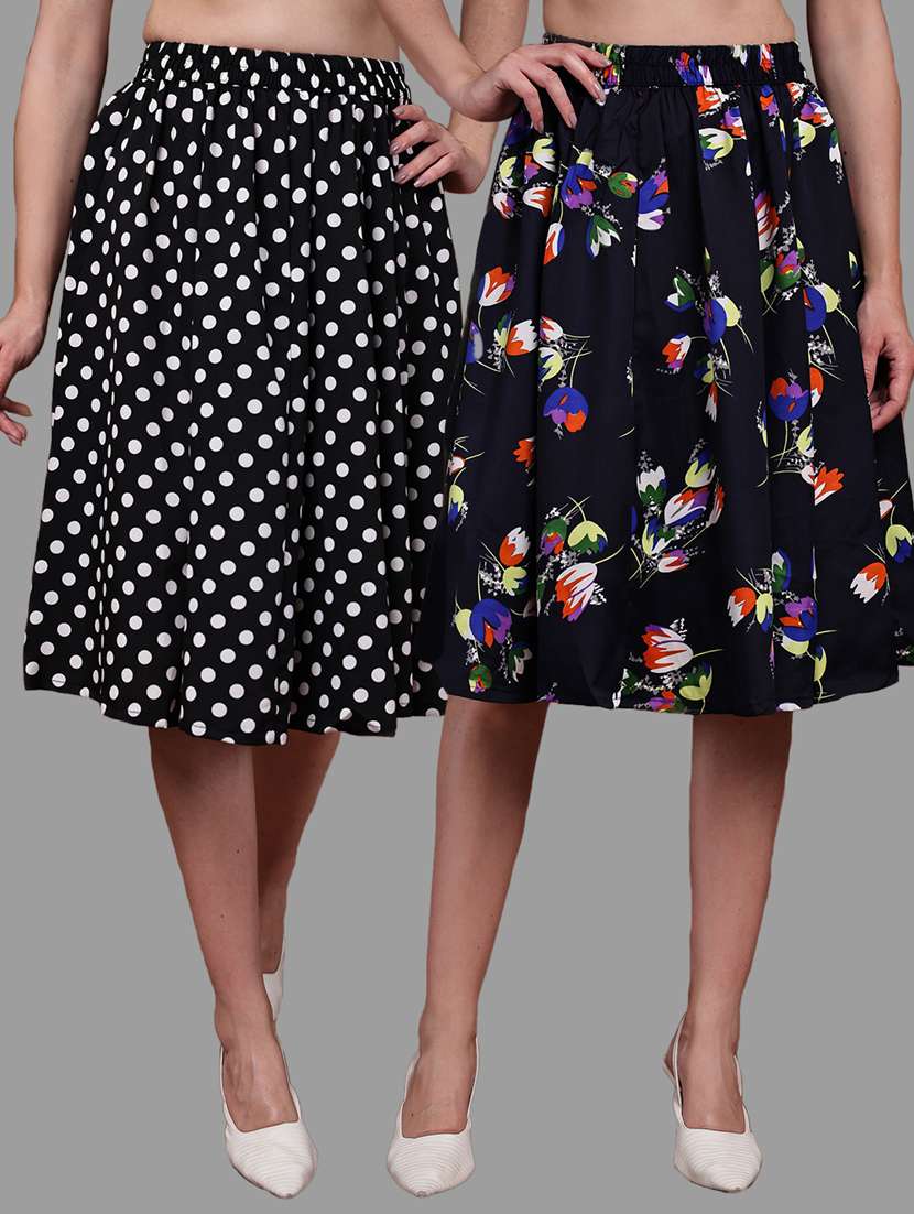 women pack of 2 printed high rise a-line skirt - 22102996 -  Zoom Image - 0