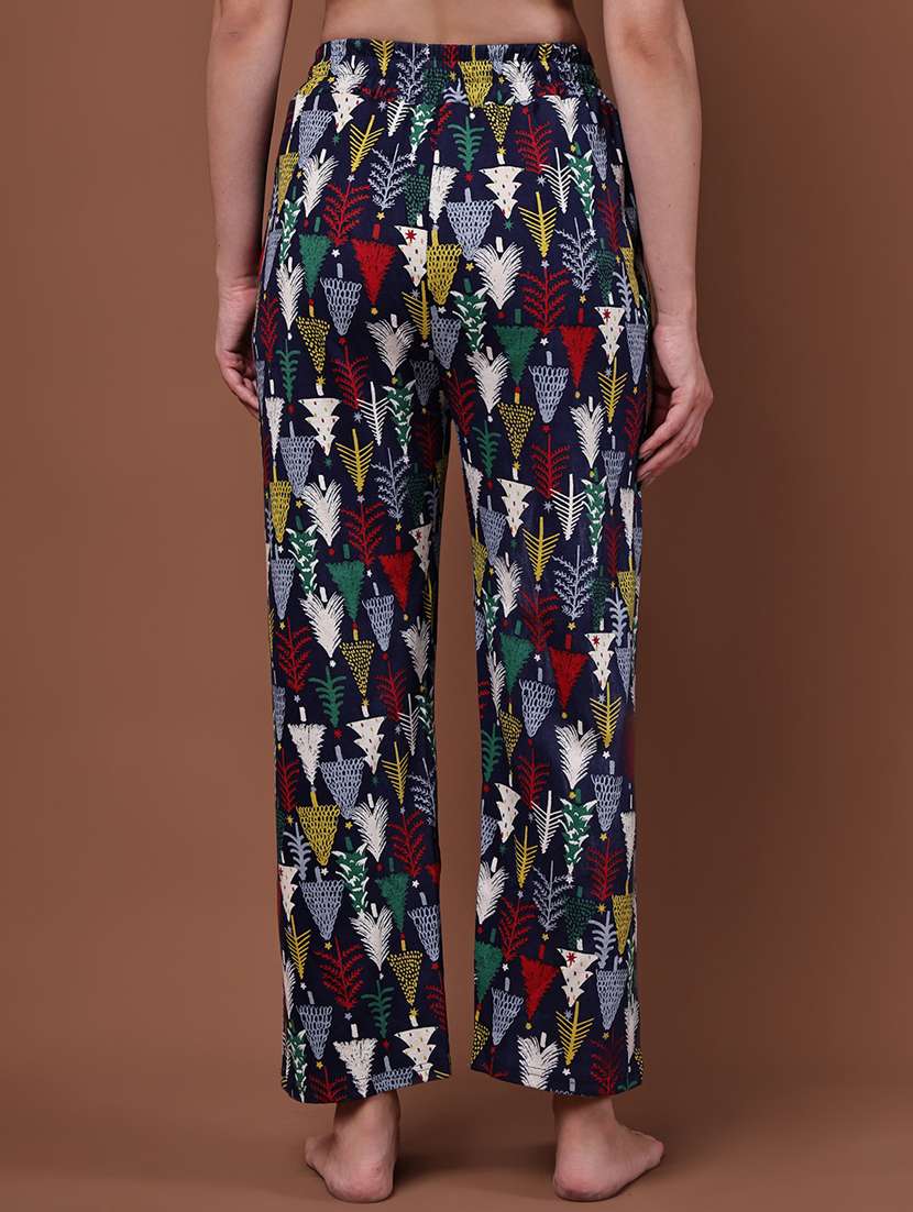 women pack of 2 printed mid rise loungewear pyjama - 22103014 - Standard Image - 2