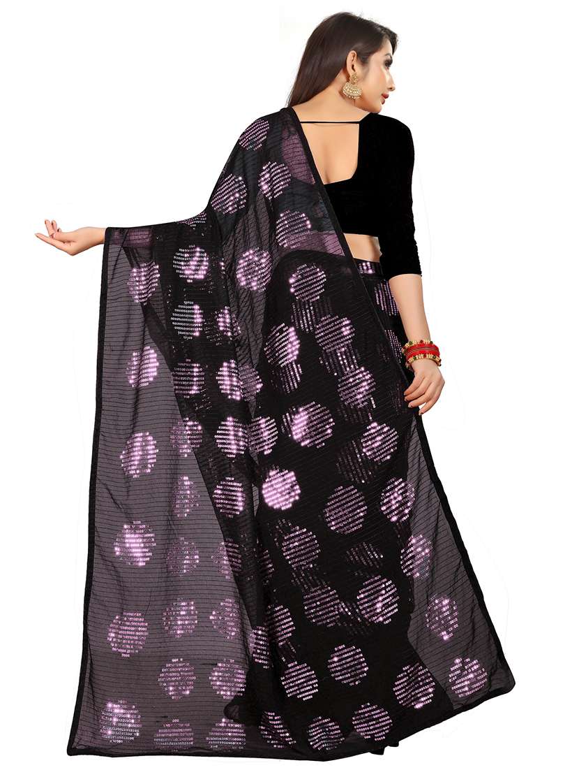 women solid with work embellished saree with blouse - 22103172 - Standard Image - 2