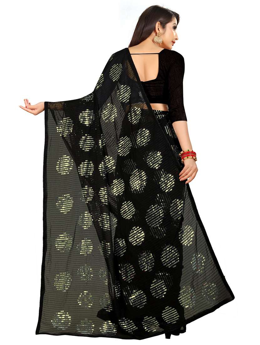 women solid with work embellished saree with blouse - 22103174 - Standard Image - 2