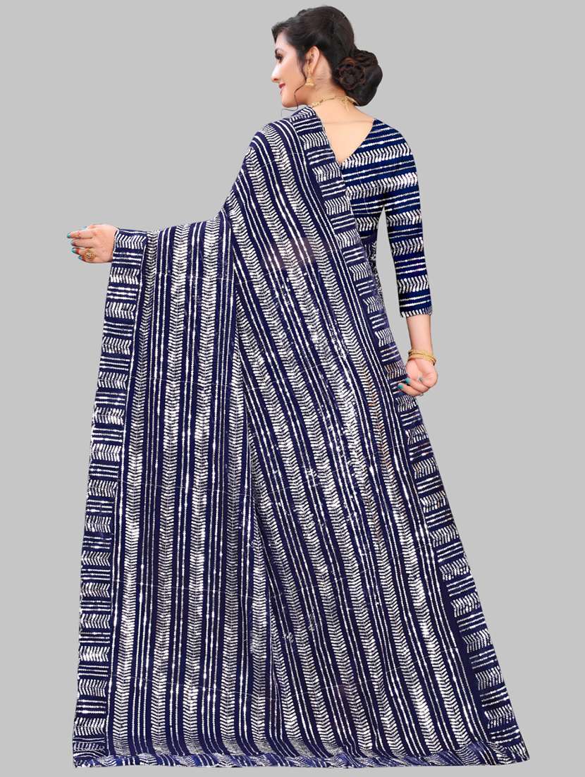 women solid with work embellished saree with blouse - 22103178 - Standard Image - 2