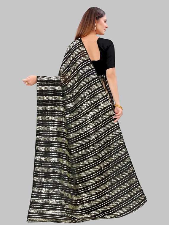 women solid with work embellished saree with blouse - 22103180 - Standard Image - 2