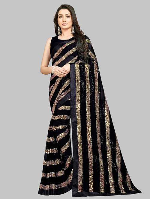 women solid with work embellished saree with blouse - 22103182 -  Standard Image - 0