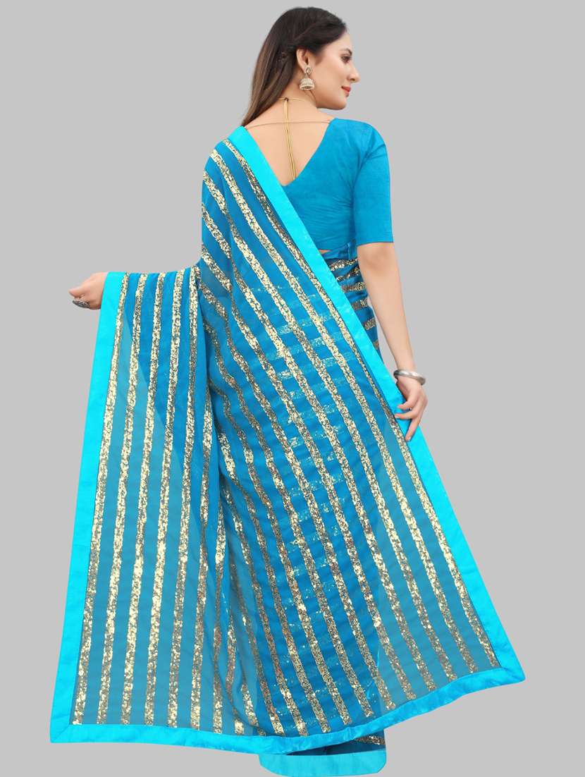 women solid with work embellished saree with blouse - 22103183 - Standard Image - 2