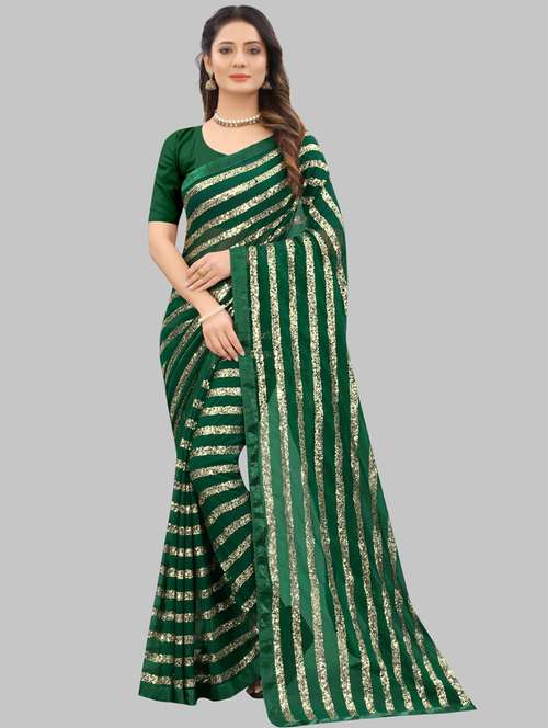 women solid with work embellished saree with blouse - 22103184 - Standard Image - 0