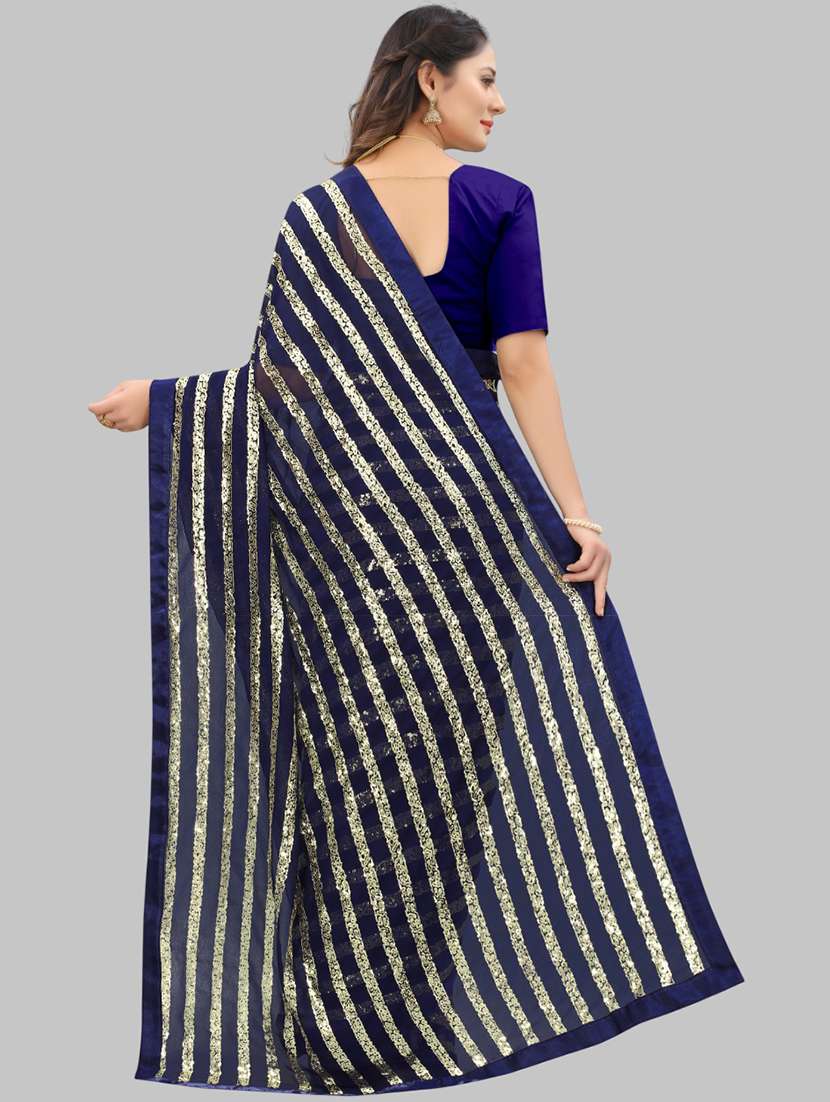 women solid with work embellished saree with blouse - 22103186 - Standard Image - 2