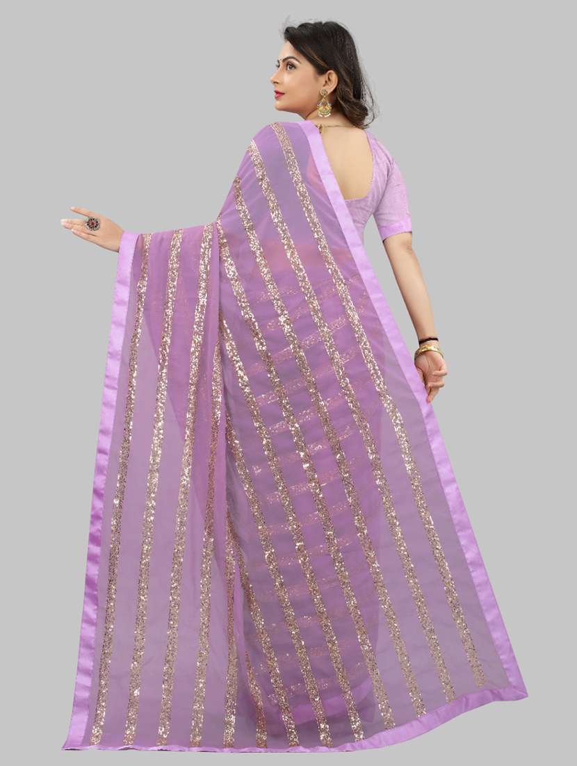 women solid with work embellished saree with blouse - 22103187 - Standard Image - 2