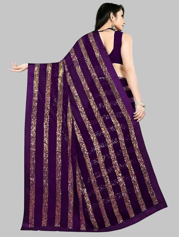 women solid with work embellished saree with blouse - 22103188 - Standard Image - 2