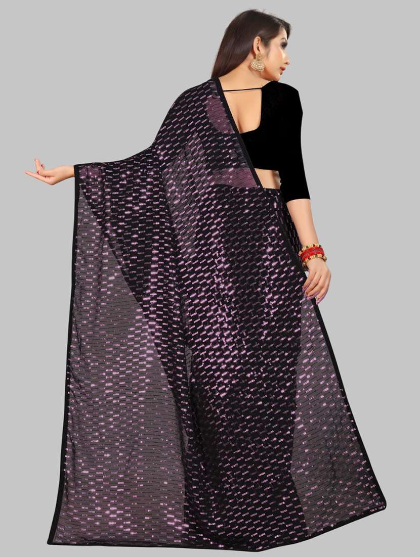 women solid with work embellished saree with blouse - 22103191 - Standard Image - 2