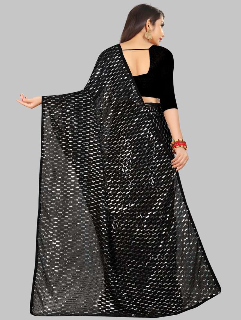 women solid with work embellished saree with blouse - 22103192 - Standard Image - 2