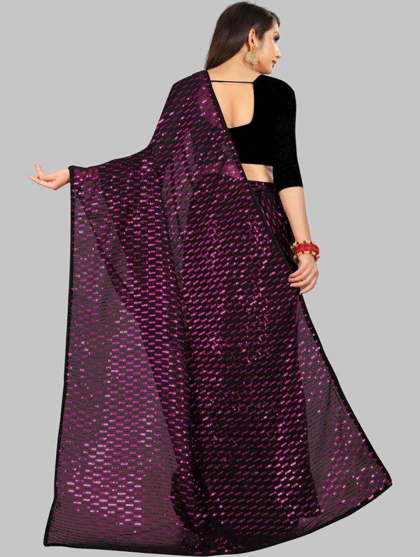 women solid with work embellished saree with blouse - 22103195 - Standard Image - 2