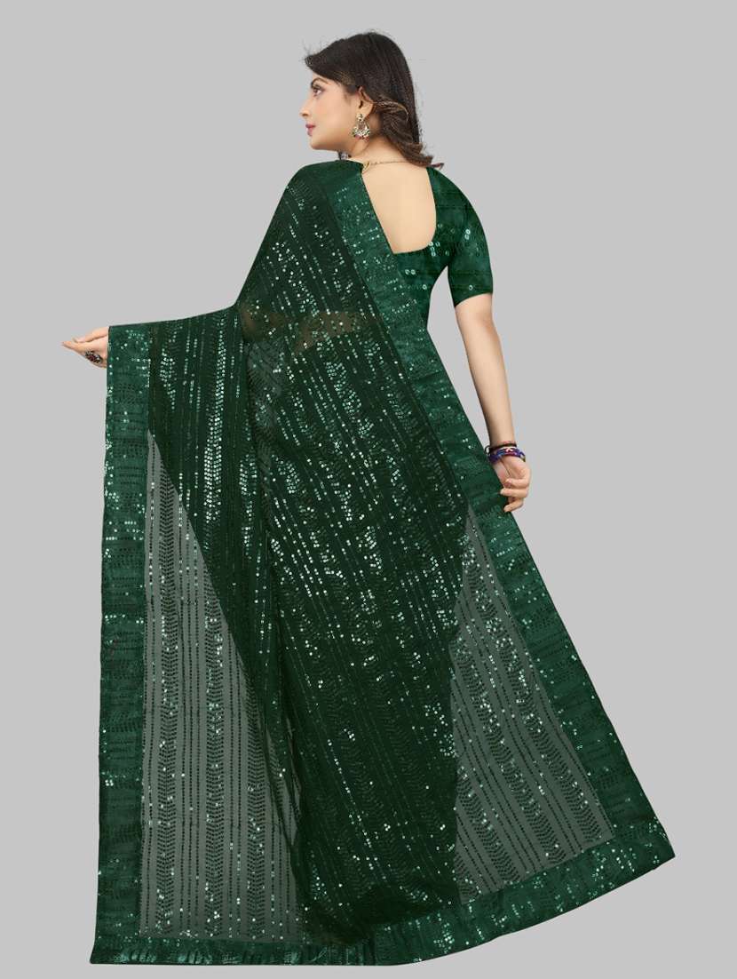 women solid with work embellished saree with blouse - 22103197 - Standard Image - 2