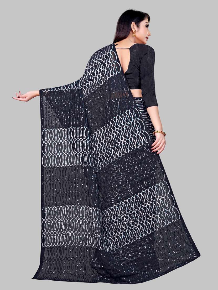 women solid with work embellished saree with blouse - 22103200 - Standard Image - 2