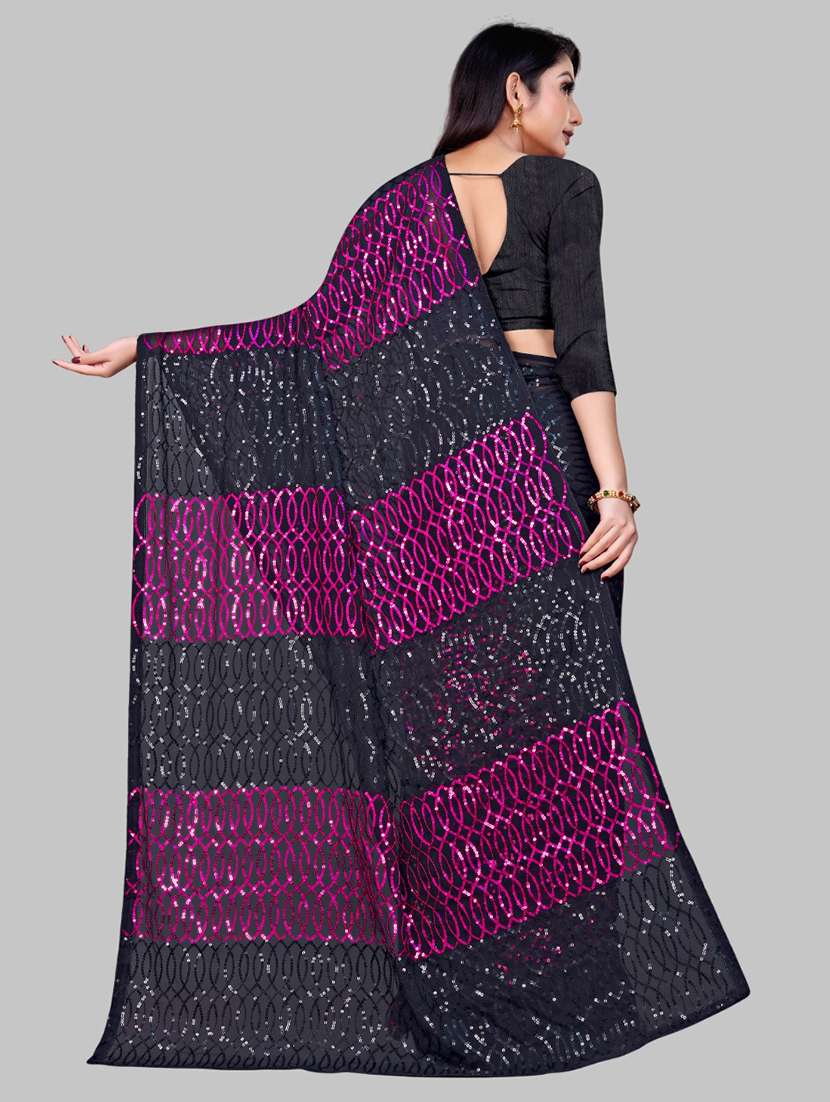 women solid with work embellished saree with blouse - 22103204 - Standard Image - 2