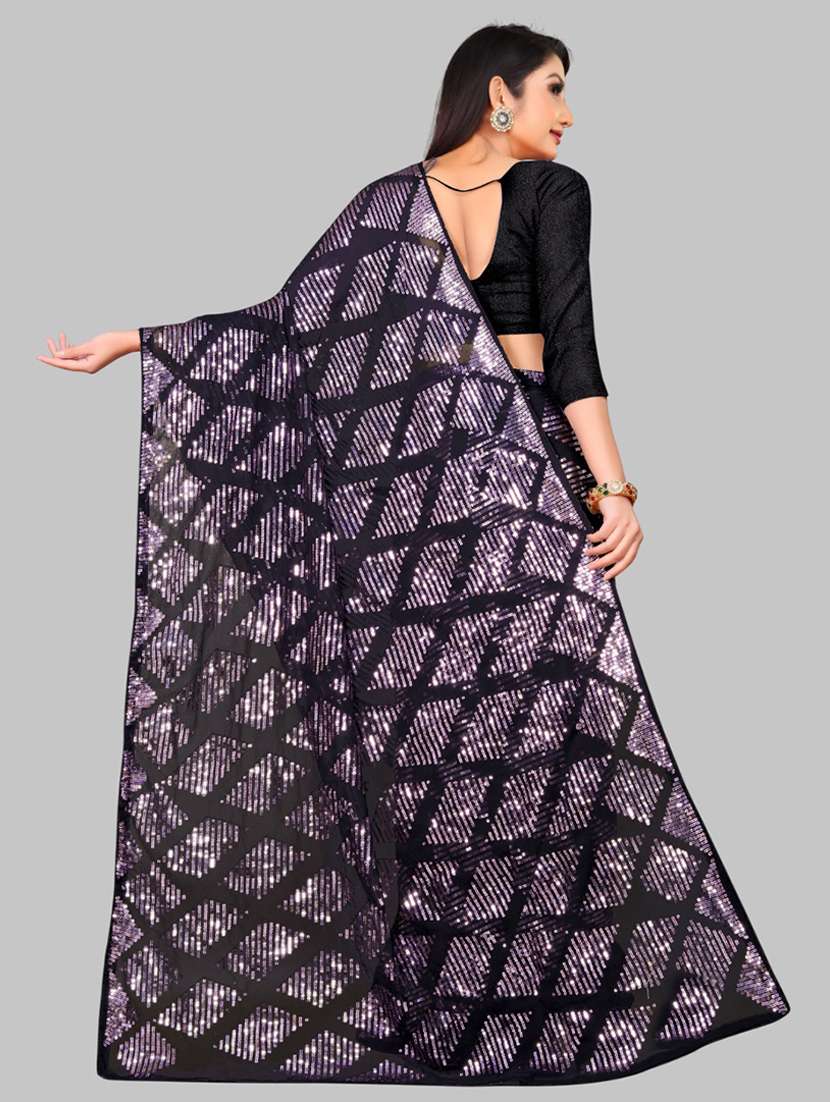 women solid with work embellished saree with blouse - 22103205 - Standard Image - 2