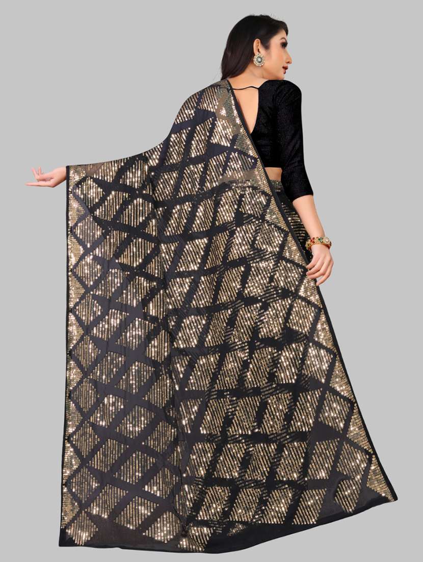 women solid with work embellished saree with blouse - 22103207 - Standard Image - 2
