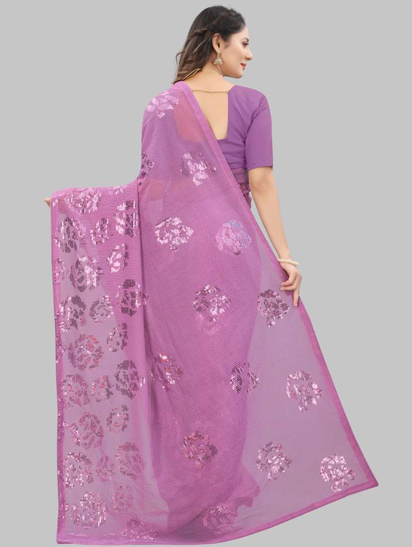 women solid with work embellished saree with blouse - 22103218 -  Standard Image - 2