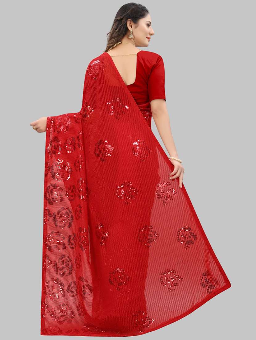women solid with work embellished saree with blouse - 22103219 - Standard Image - 2