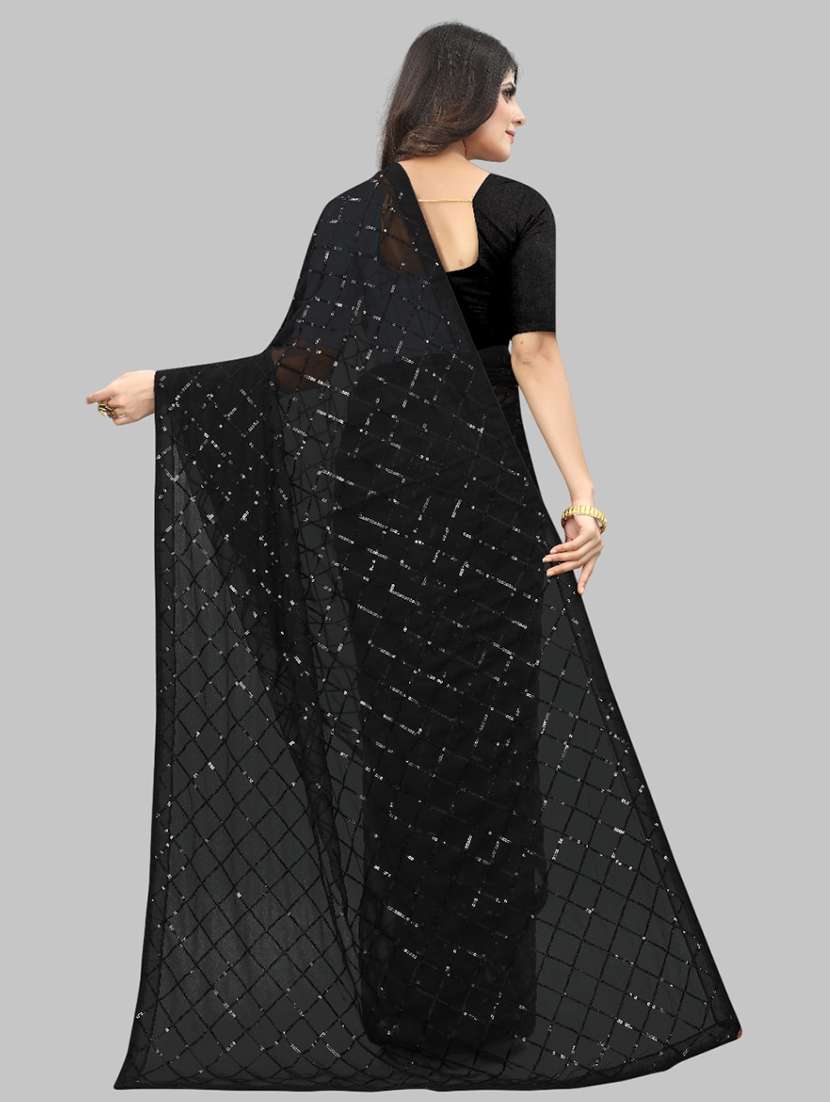 women solid with work embellished saree with blouse - 22103220 - Standard Image - 2