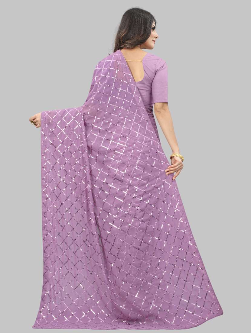 women solid with work embellished saree with blouse - 22103221 -  Standard Image - 2