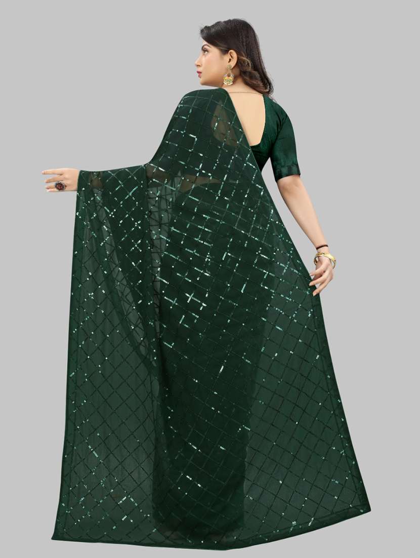 women solid with work embellished saree with blouse - 22103222 - Standard Image - 2