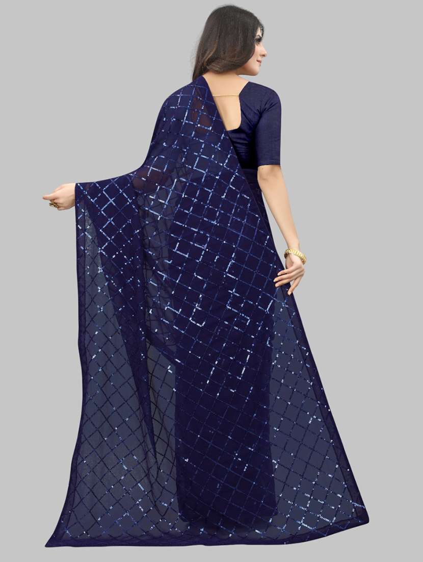 women solid with work embellished saree with blouse - 22103223 - Standard Image - 2