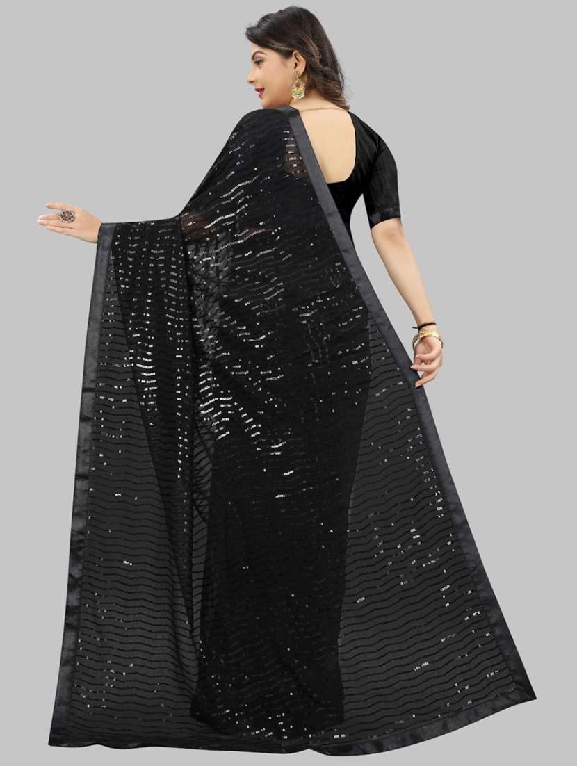women solid with work embellished saree with blouse - 22103232 - Standard Image - 2