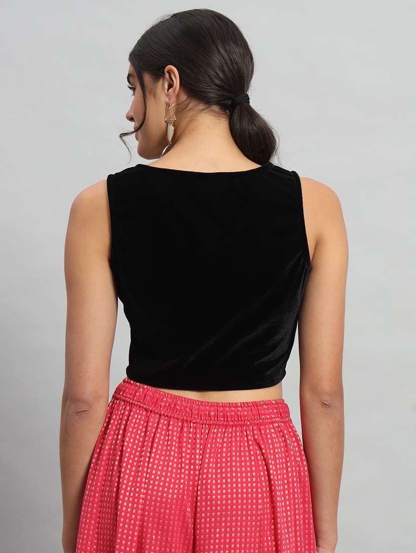 women solid sleeveless stitched blouse - 22103284 -  Standard Image - 2
