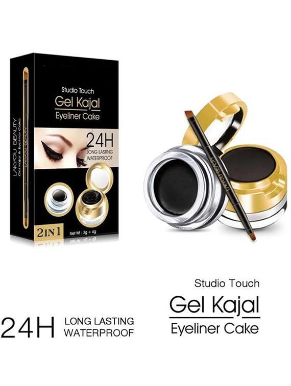 maliao professional studio touch 24h longlasting waterproof 2in1 gel kajal & eyeliner cake m34- 7 g - 22105368 - Standard Image - 2