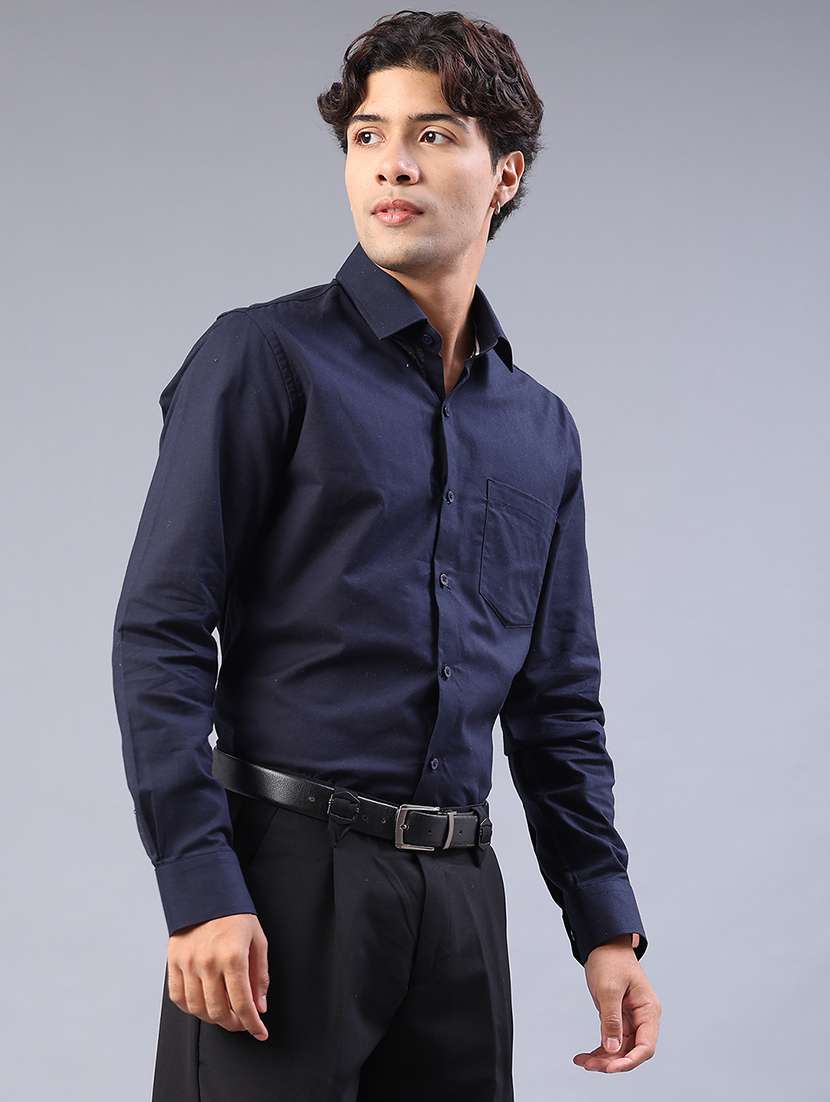 men solid long sleeve regualr fit formal shirt - 22105371 -  Standard Image - 2