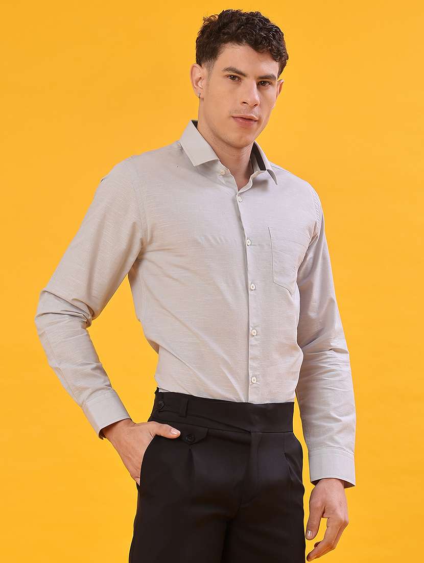 men solid long sleeve regualr fit formal shirt - 22105377 -  Standard Image - 2