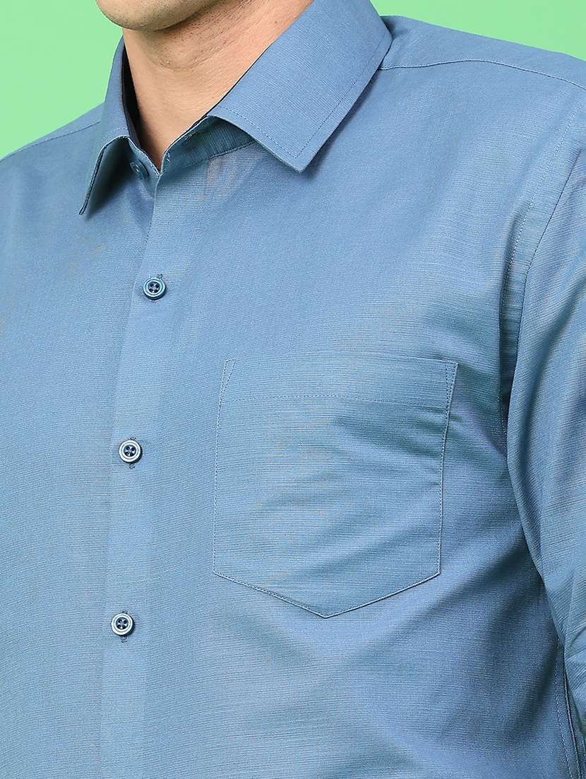 men solid long sleeve slim fit formal shirt - 22105378 -  Standard Image - 2
