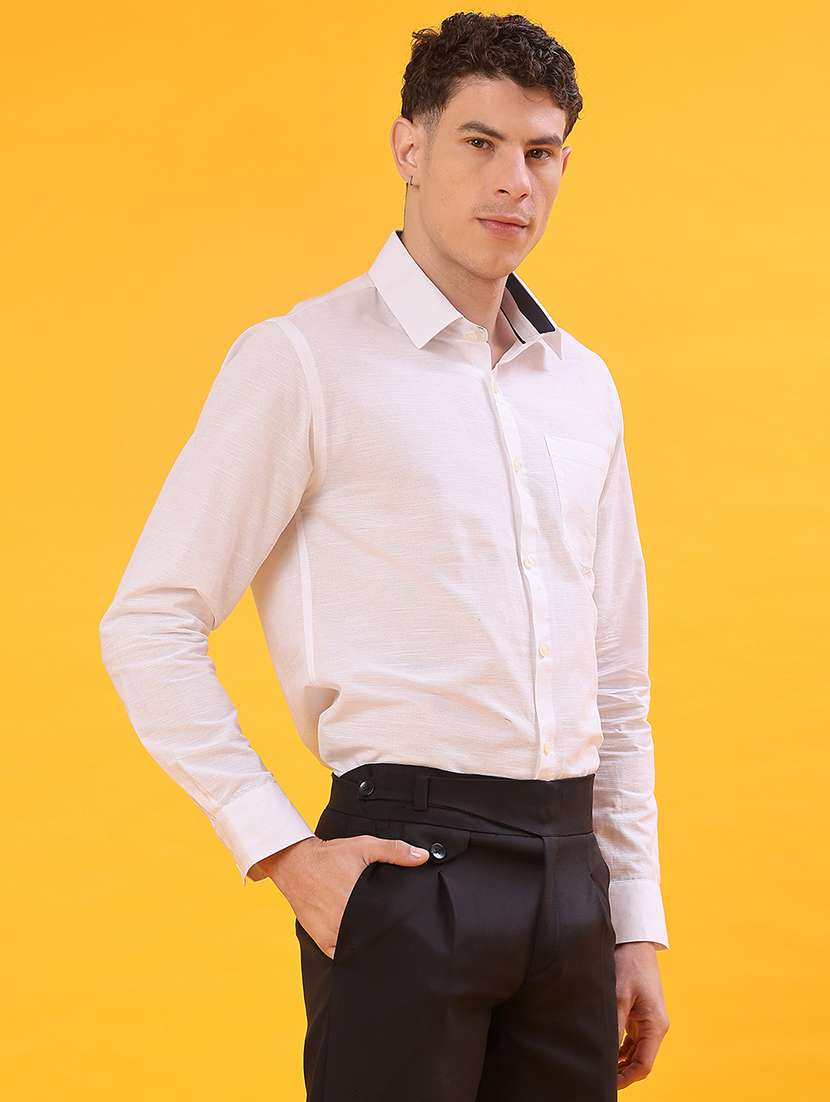 men solid long sleeve regualr fit formal shirt - 22105379 -  Standard Image - 2