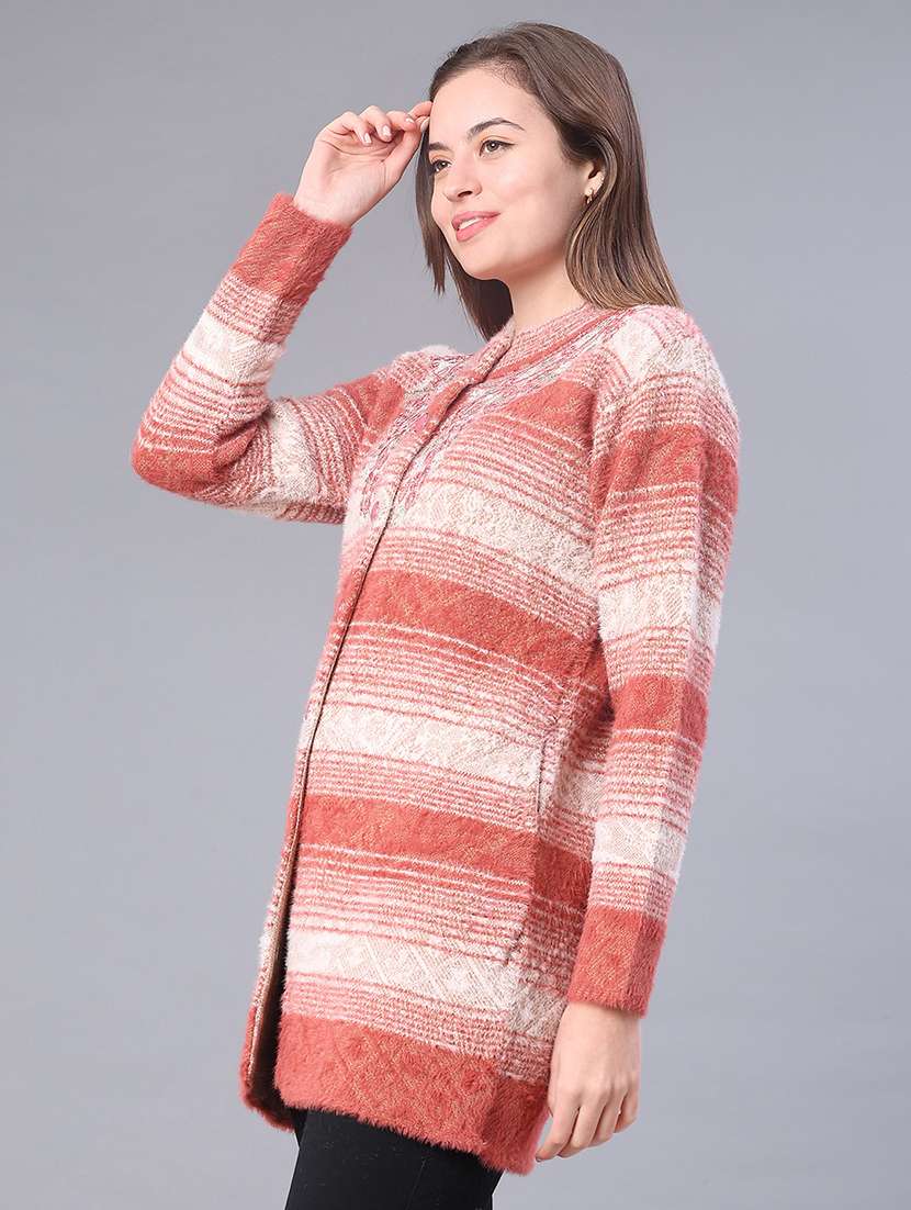 women self designed long sleeve cardigan - 22105399 -  Standard Image - 2