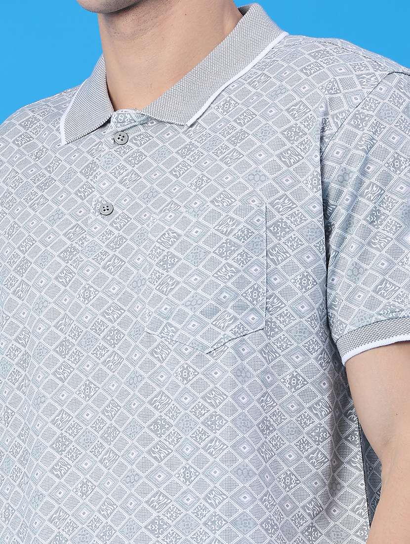 men printed short sleeve regular fit polo t-shirt - 22105409 -  Standard Image - 2