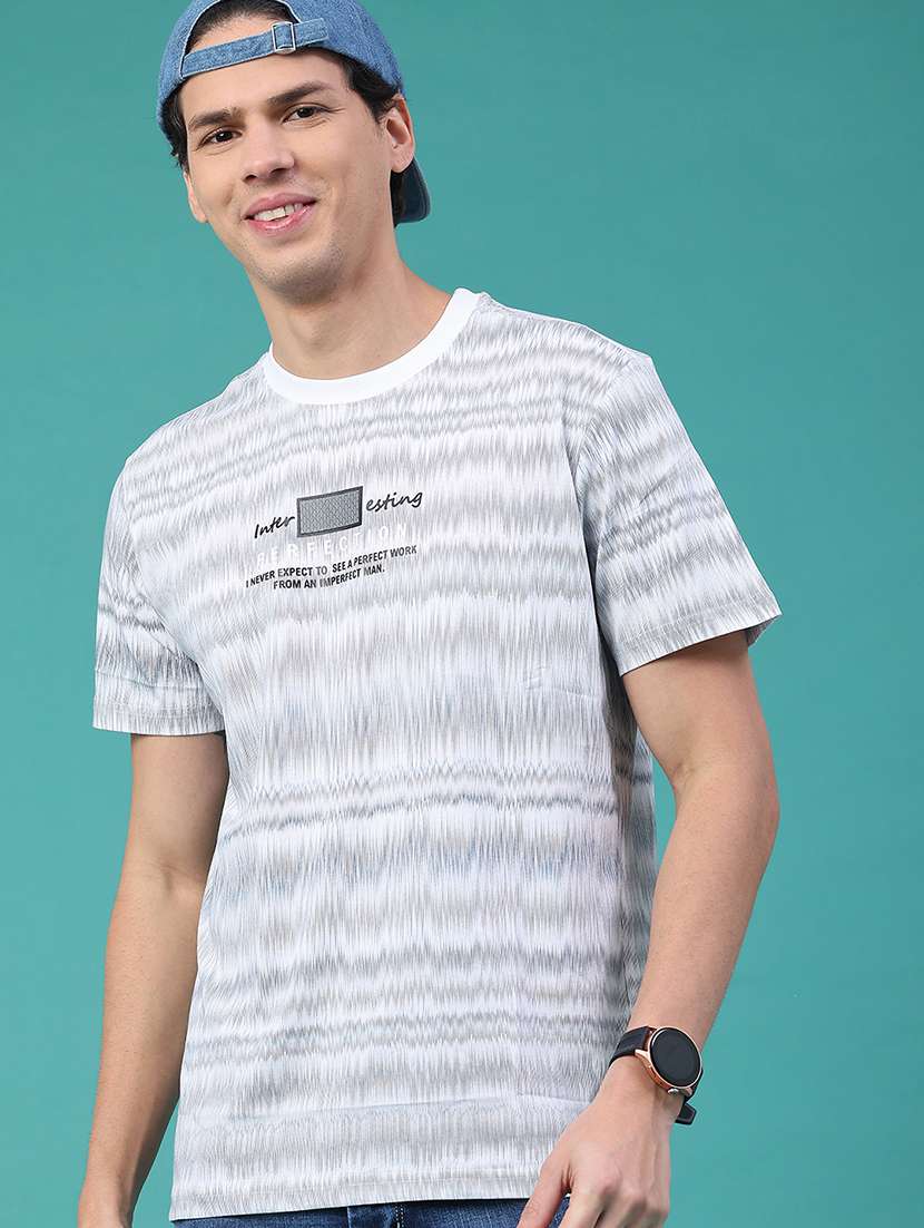 men printed short sleeve regular fit t-shirt