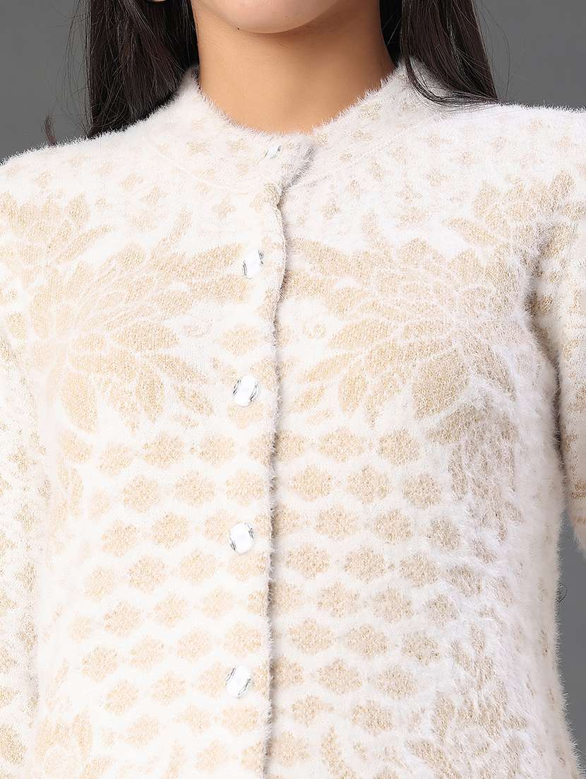 women self design long sleeve cardigan - 22105449 -  Standard Image - 2