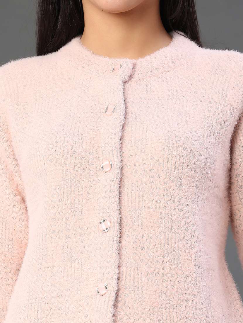 women self design long sleeve cardigan - 22105451 -  Standard Image - 2