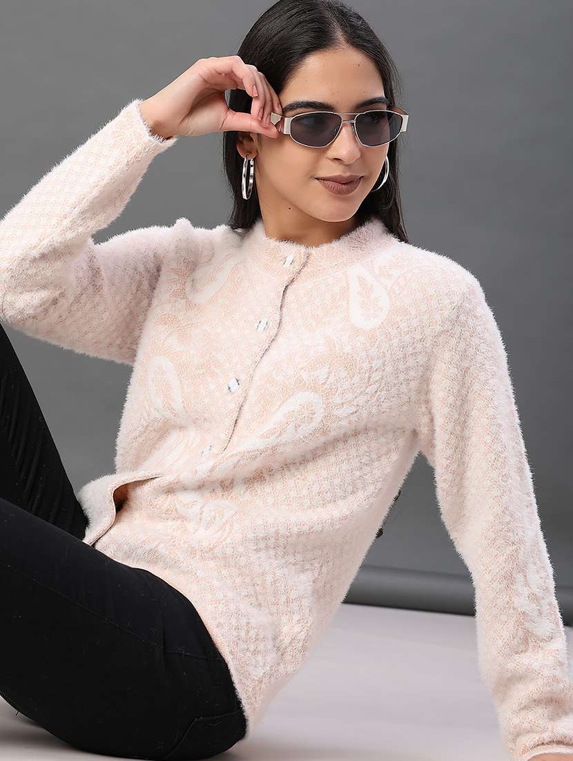 women self design long sleeve cardigan