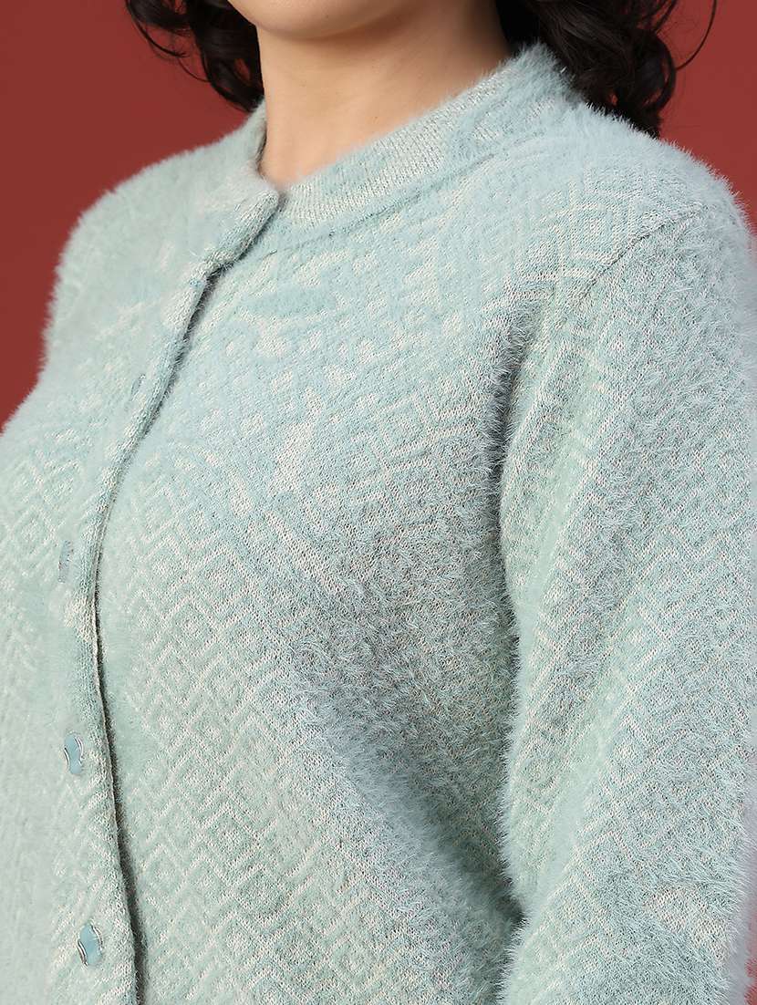 women self design long sleeve cardigan - 22105454 -  Standard Image - 2