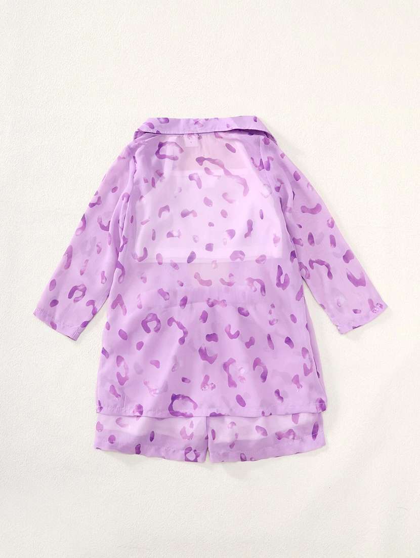 girls printed shirt and short co-ord set - 22105489 - Standard Image - 2