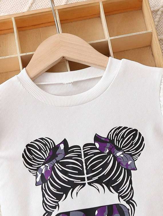 girls printed top & palazzo set co-ord set - 22105505 - Standard Image - 2