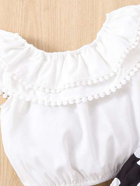 girls polka doted top & trouser co-ord set - 22105509 - Standard Image - 2