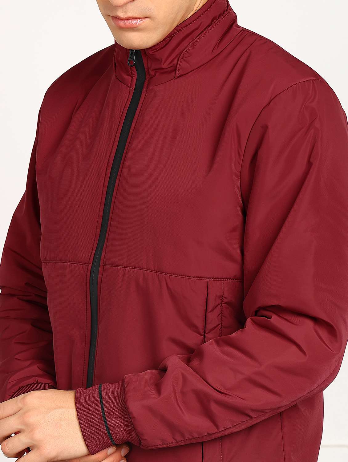 men solid long sleeve puffer jacket - 22105546 -  Standard Image - 2