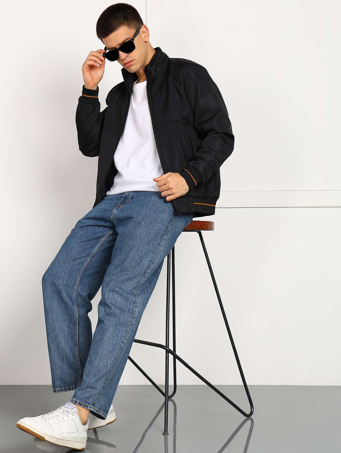 men solid long sleeve puffer jacket - 22105554 -  Standard Image - 2