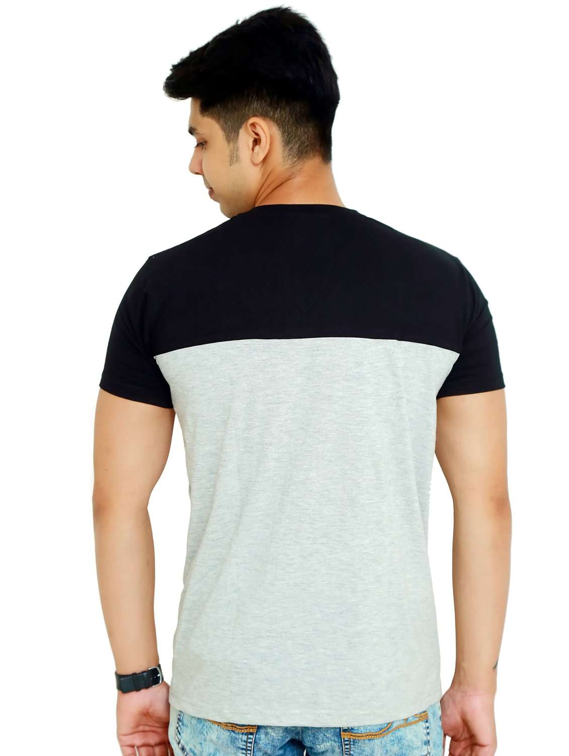 men color block short sleeve regular fit t-shirt - 22105577 - Standard Image - 2