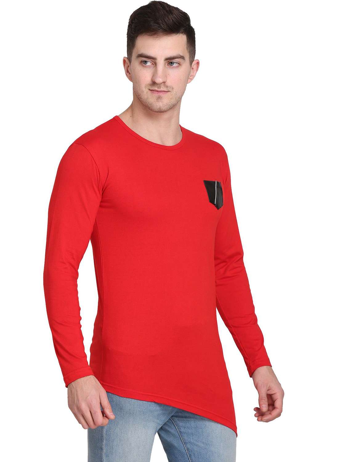 men solid long sleeve regular fit t-shirt