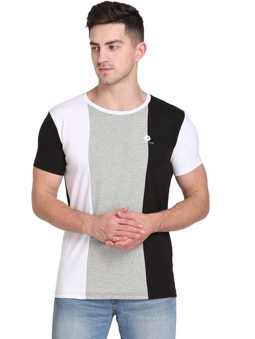 men color block short sleeve regular fit t-shirt - 22105607 - Standard Image - 0