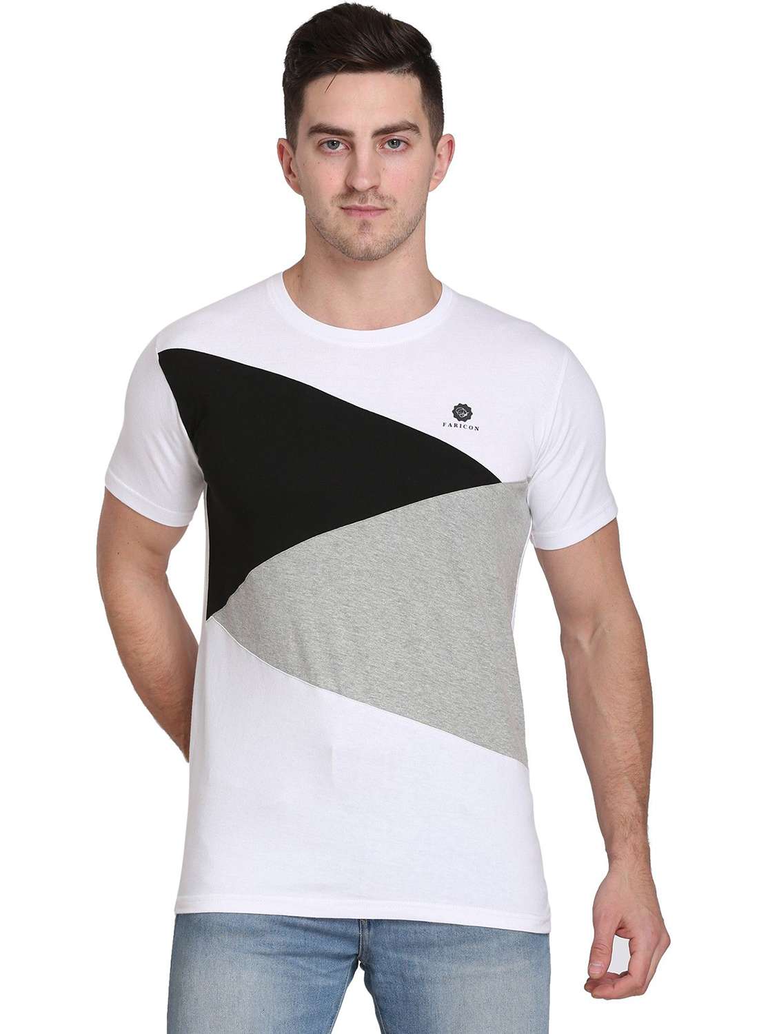 men color block short sleeve regular fit t-shirt